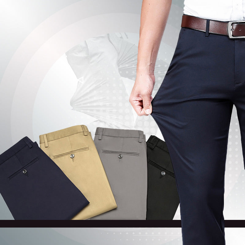 Pantalones clásicos de tiro alto para hombre
