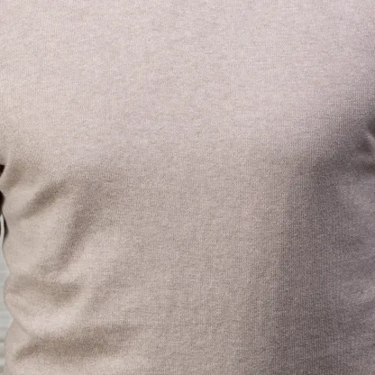 Bellagio Buttonless Long Sleeve Merino Polo Grey