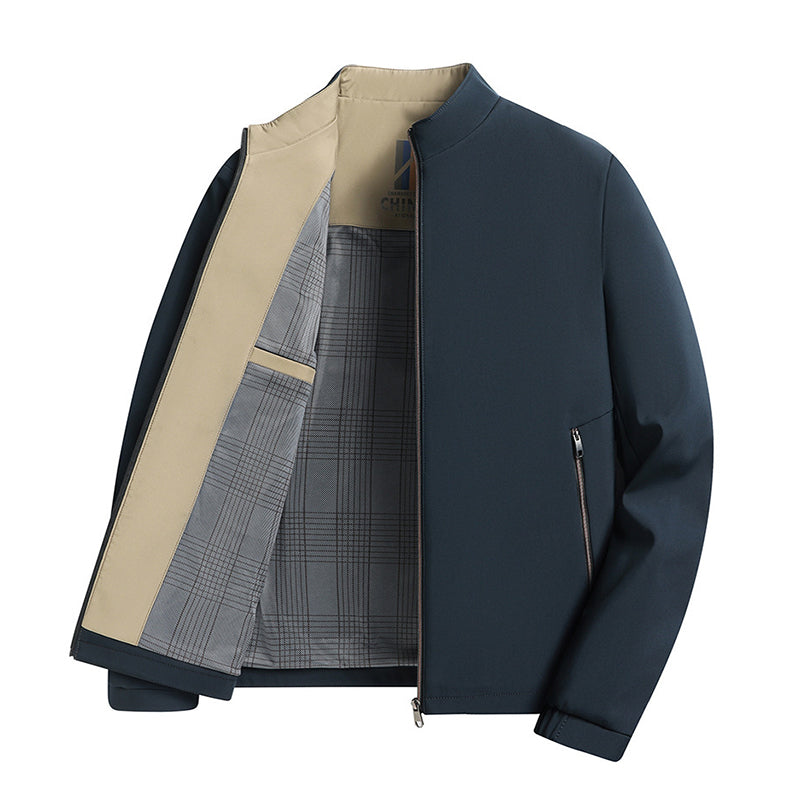 Men's Standing Collar Zipper Jacket