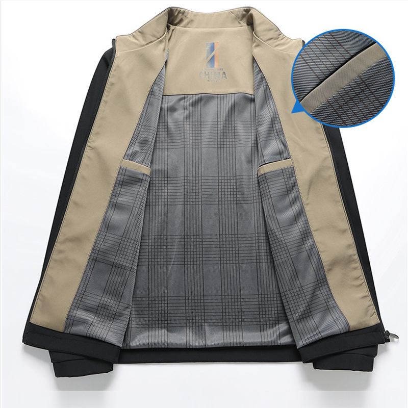 Men's Standing Collar Zipper Jacket