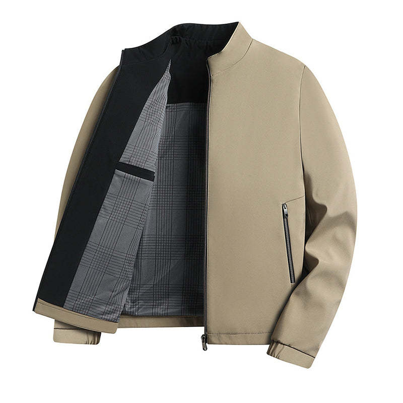 Men's Standing Collar Zipper Jacket
