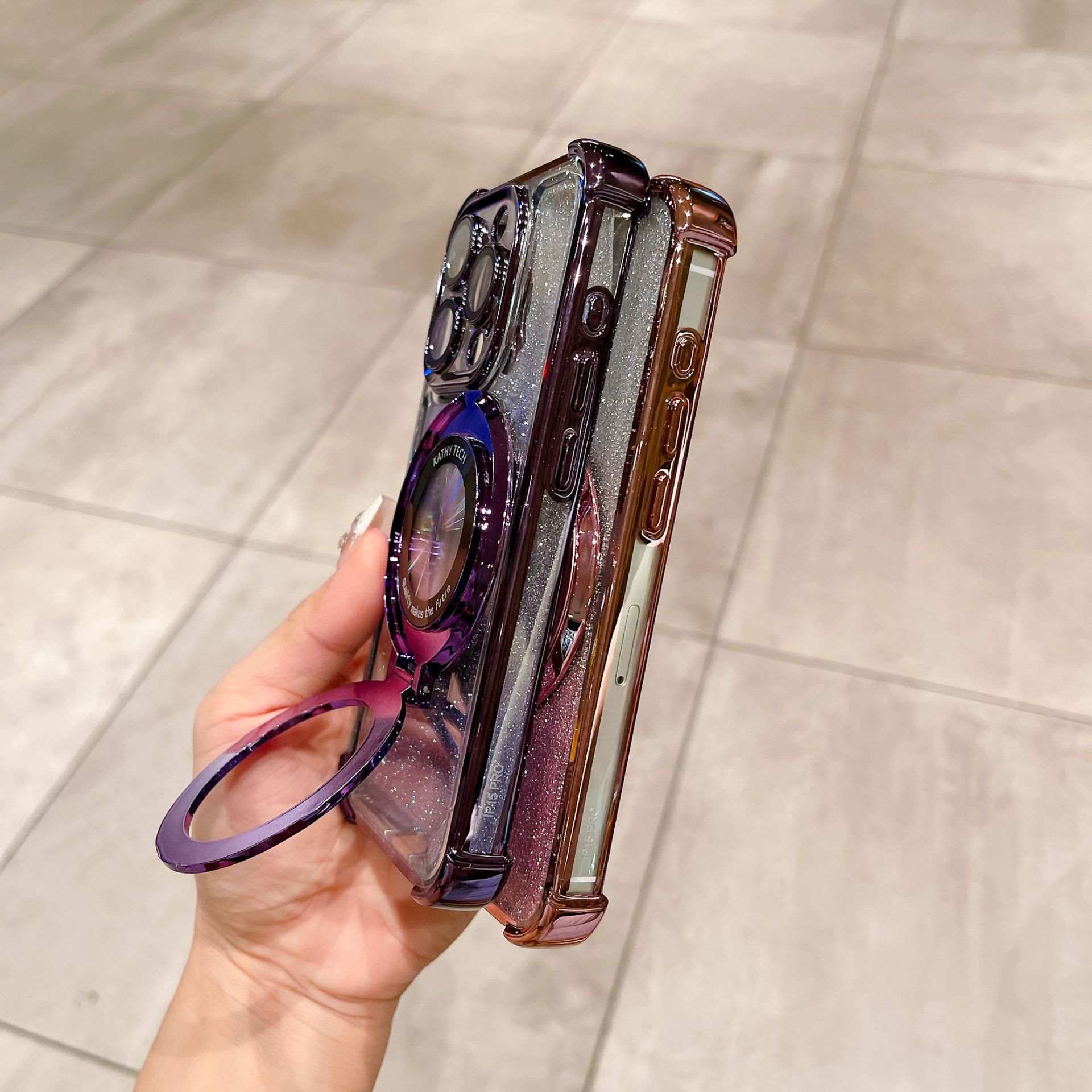 Vhodné pro iPhone galvanické třpytky čtyři rohy proti pádu pouzdro na telefon Apple