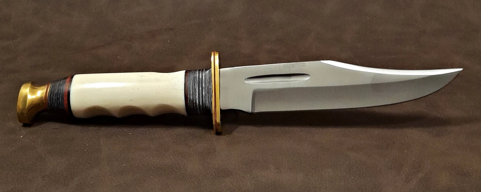 11,25" nôž Bowie Hunter s pevnou čepeľou z pravej kosti