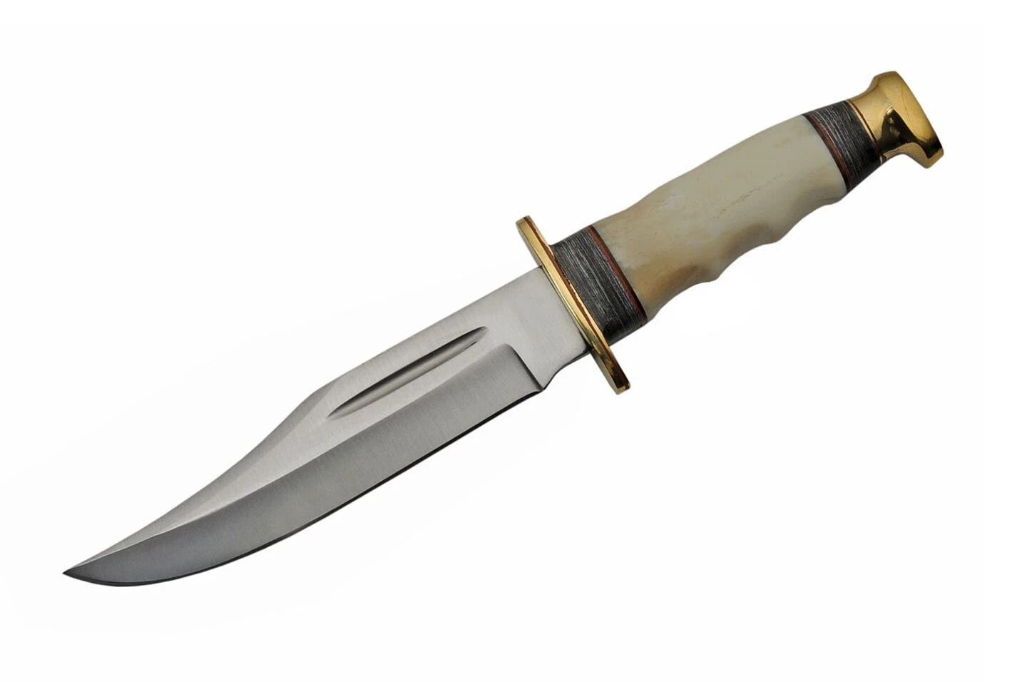 11,25" nôž Bowie Hunter s pevnou čepeľou z pravej kosti