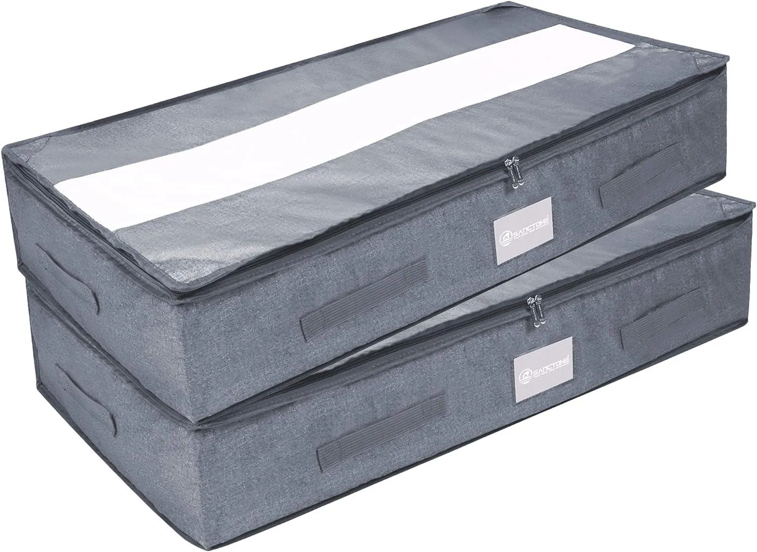 SANCTOME 100L Grey Waterproof Under Bed Storage - Set of 2
