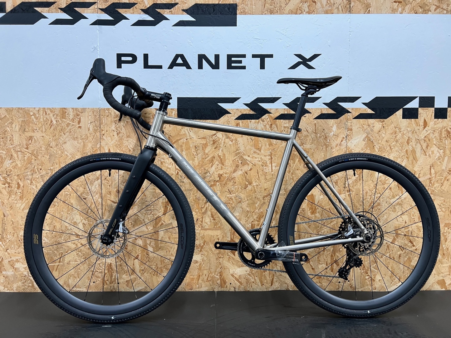 Planet X Tempest Gravel Bike / Force 1 Mix with Selcof 35s / XLarge / Titanium / Used