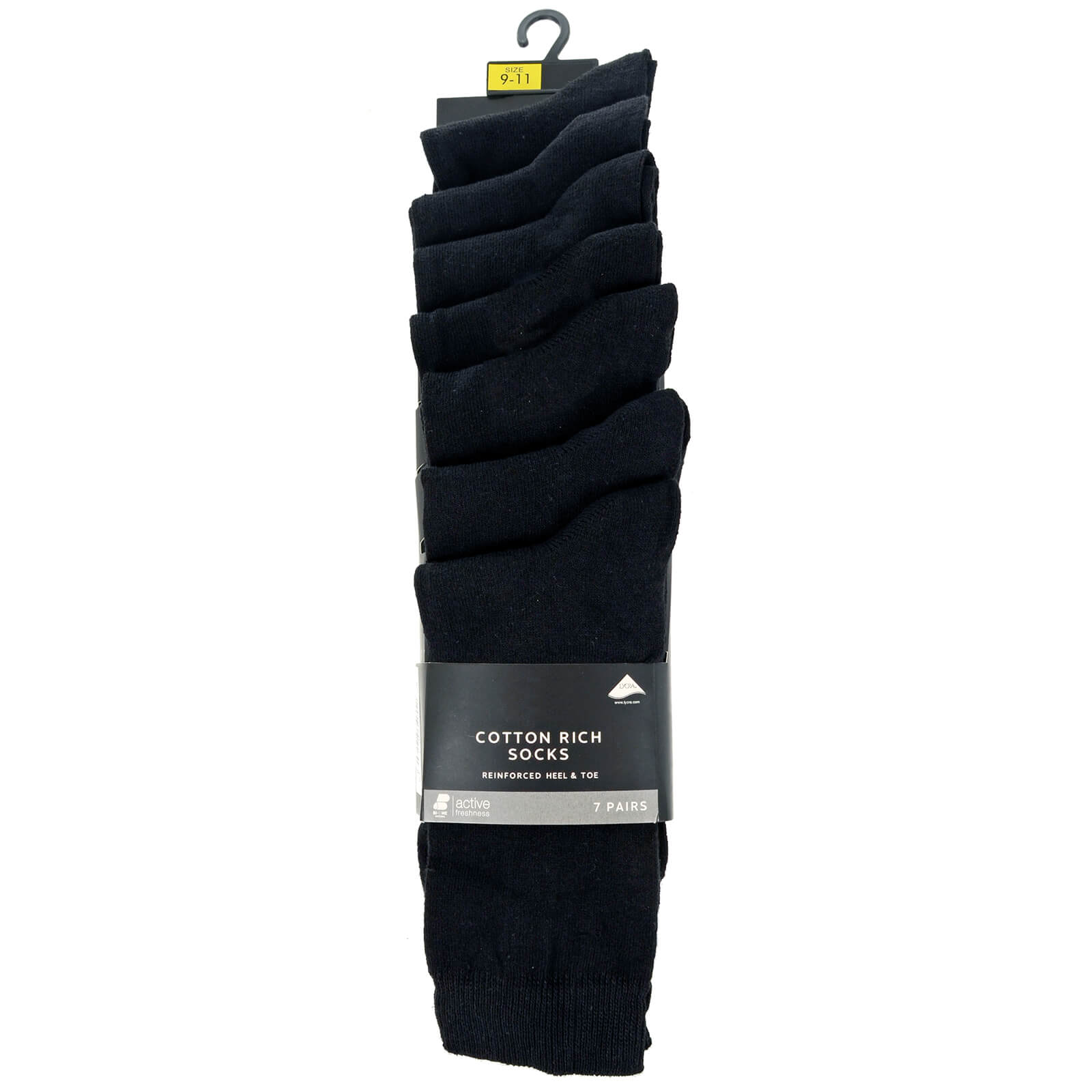 7 Pack Men's Black Cotton Socks