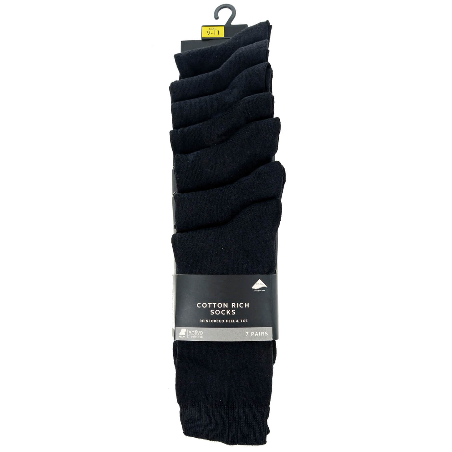 7 Pack Men's Black Cotton Socks