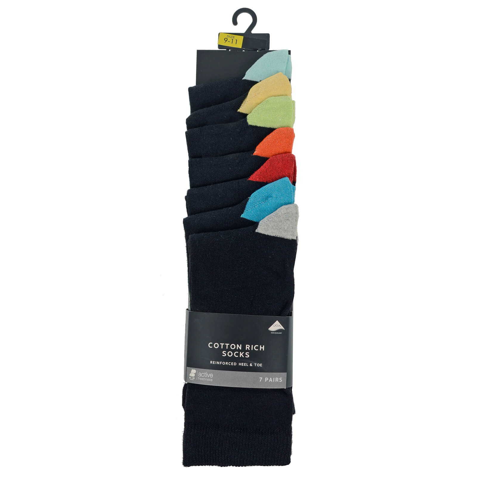 7 Pack Men's Heel & Toe Cotton Socks