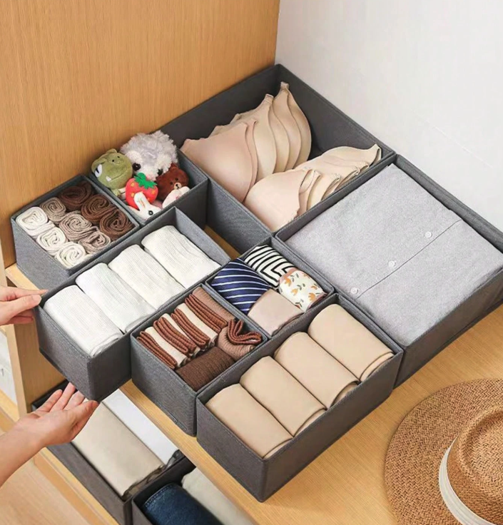 Sanctome 8 Pack Grey Drawer Organiser Set