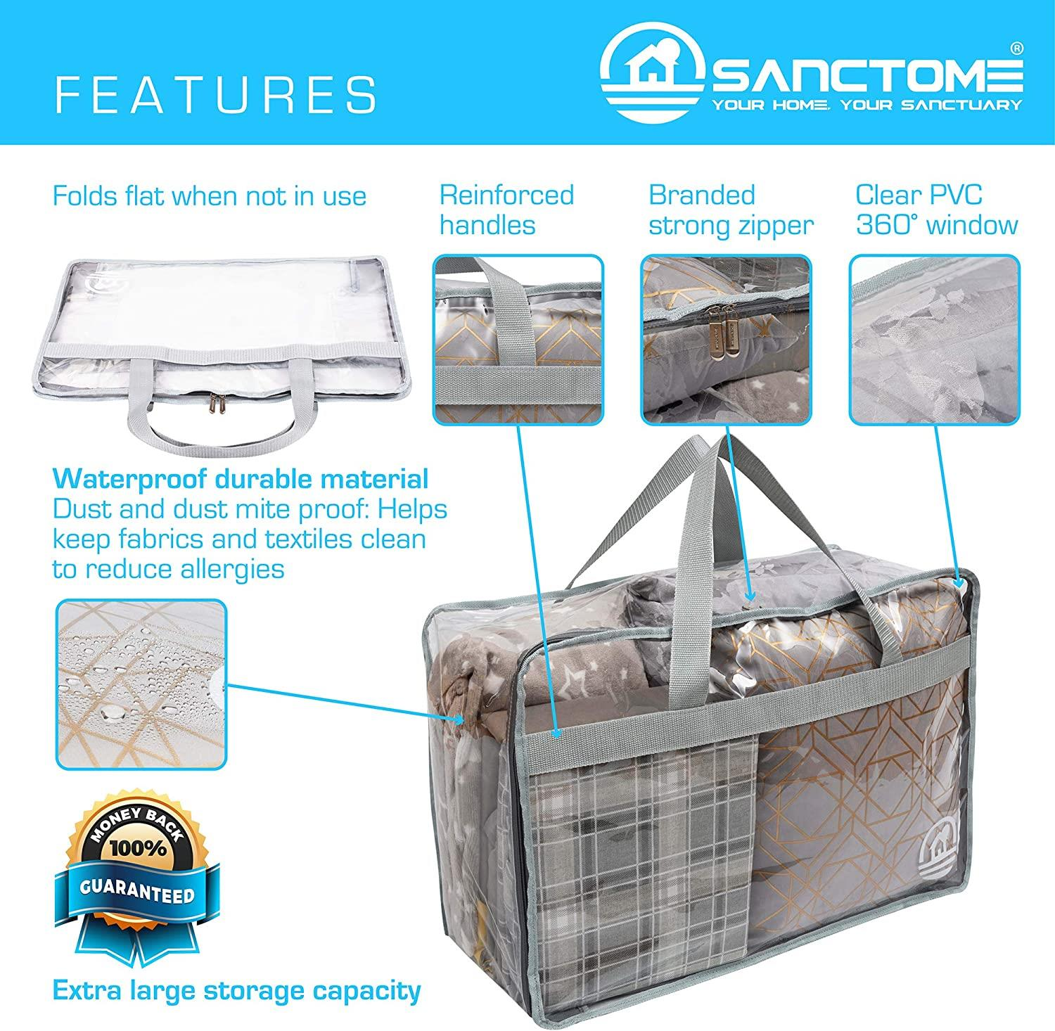 SANCTOME 60L Heavy Duty Waterproof PVC Clear Storage Bag