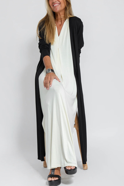 Elegant Is Eternal Knit Solid Color Sleeveless Slit Maxi Dress
