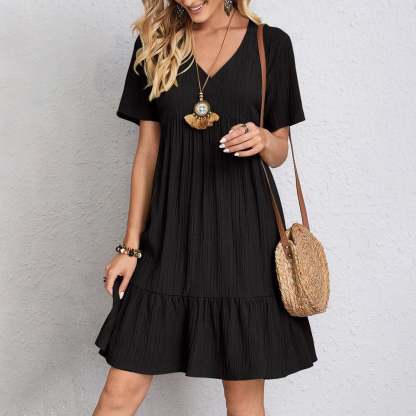 Loose casual tie waist flowy dress
