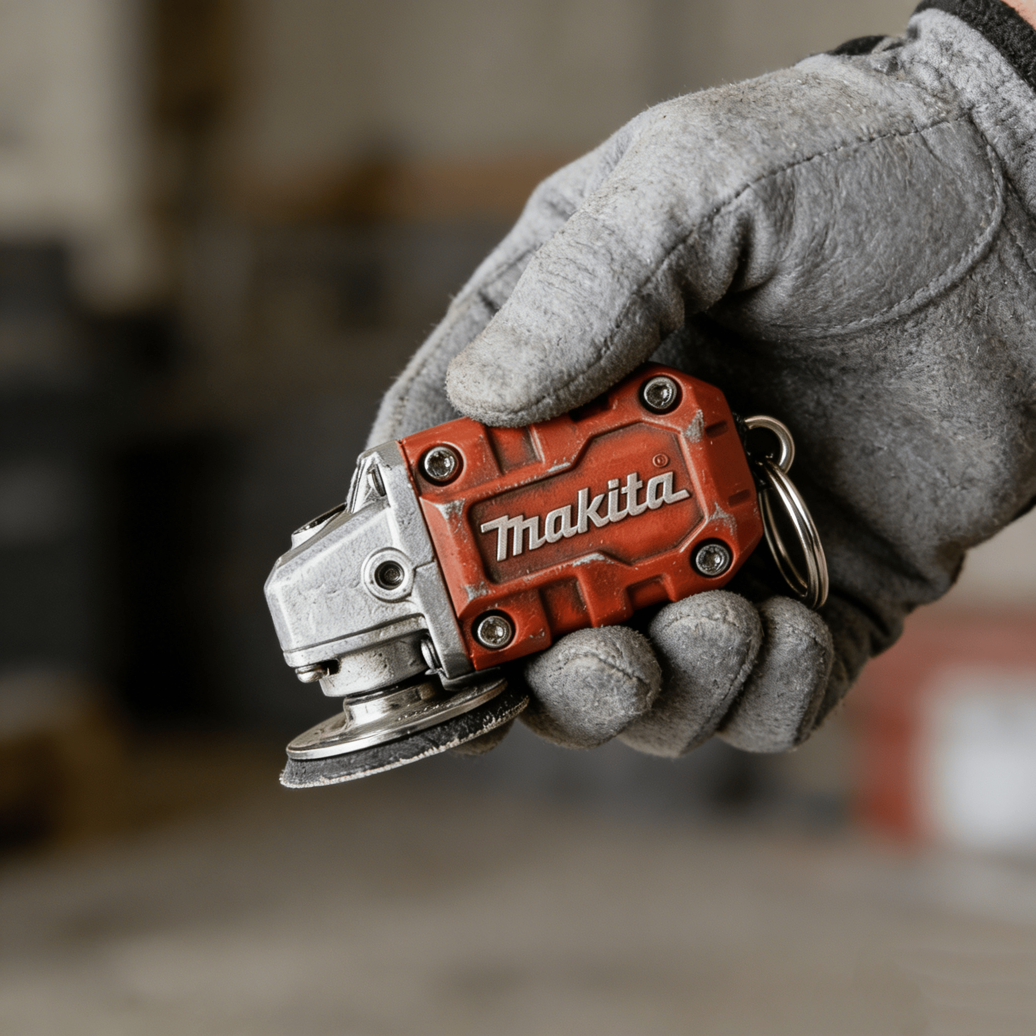 🛠️Privjesak za ključeve 2 u 1 s mini brusilicom inspiriranom Makitom: alat za zaglađivanje u pokretu + kolekcionarski predmet za entuzijaste alata