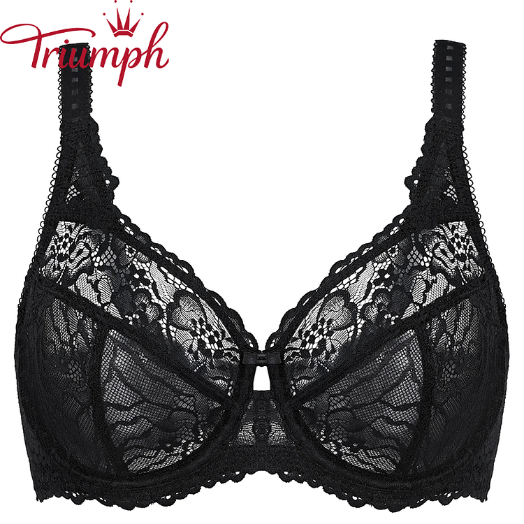 Triumph - (3 sztuki) Seksowny przezroczysty koronkowy biustonosz [75A-110E]