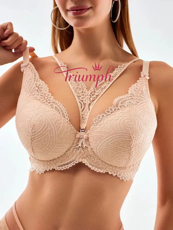 Triumph® 3 kom💖50% popusta✨Čipkasti grudnjak za veće veličine, duboki V [65A-120H]