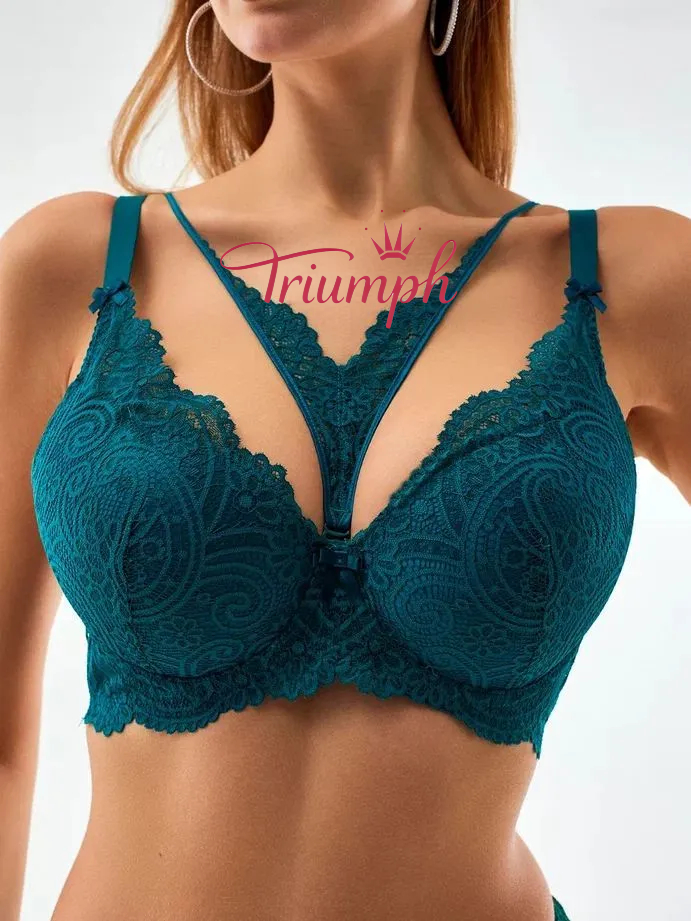 Triumph® 3 kom💖50% popusta✨Čipkasti grudnjak za veće veličine, duboki V [65A-120H]