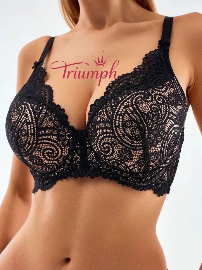 Triumph® 3 kom💖50% popusta✨Čipkasti grudnjak za veće veličine, duboki V [65A-120H]