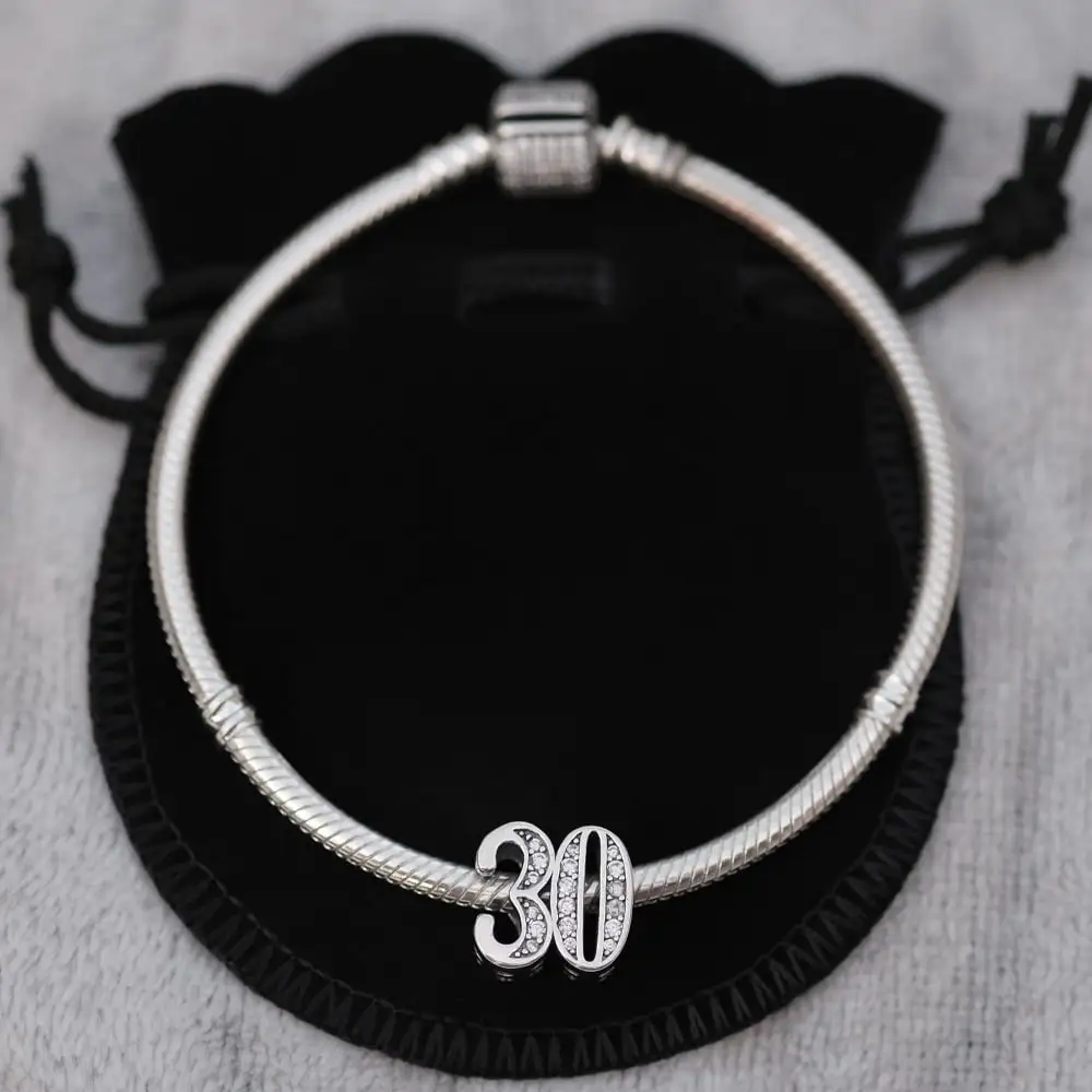 30th Birthday Charm S925 Sterling Silver Charms fits Pandora Bracelets 