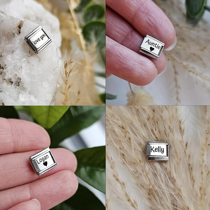 Mum Engraved Italian Charm Fits All 9mm Bracelet Links 