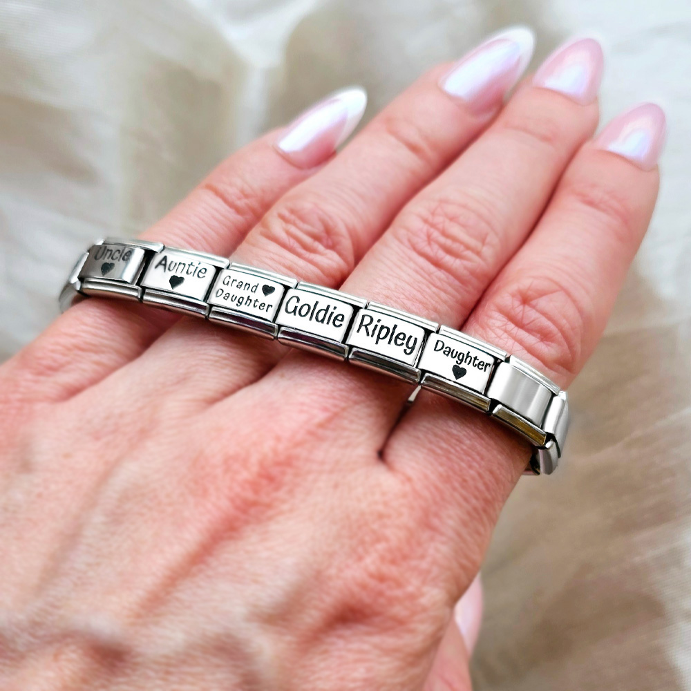 Mum Engraved Italian Charm Fits All 9mm Bracelet Links 