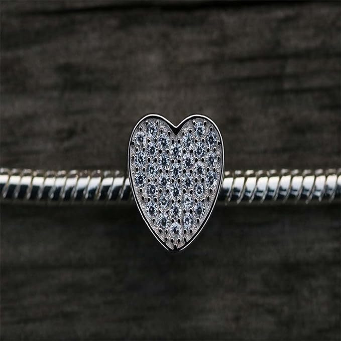 Heart Zirco Personalised S925 Sterling Silver Photo Charm