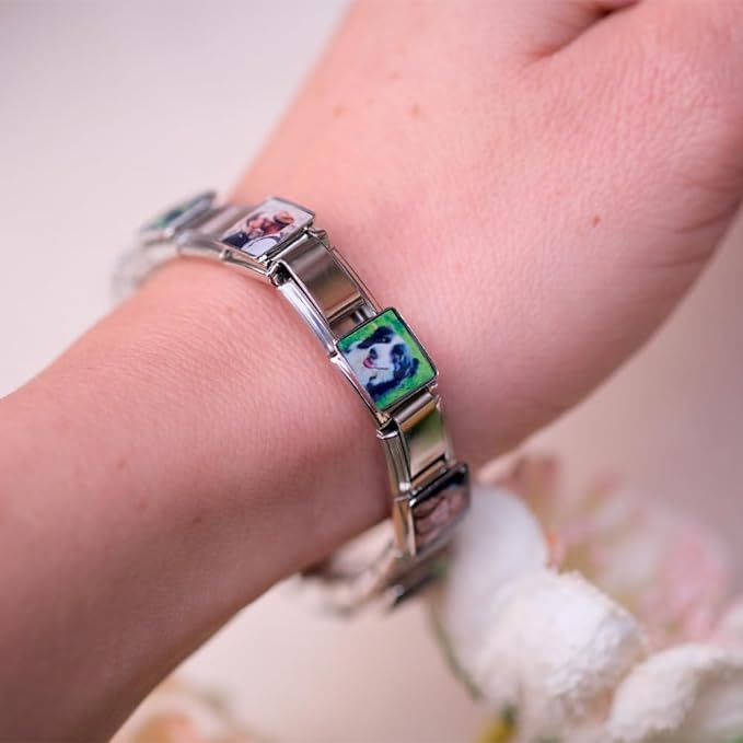 Personalised Photo Charm For Italian Style 9 mm Bracelets Stainless Steel 
