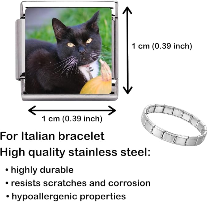 Personalised 2x Italian Photo Charms with Italian Style 9 mm Bracelet