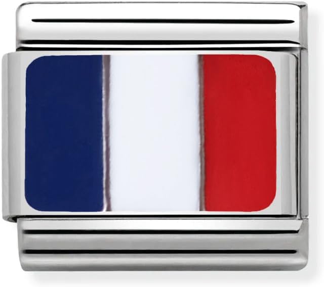 Italian Style Charm Flag France for 9 mm Bracelets Stainless Steel 