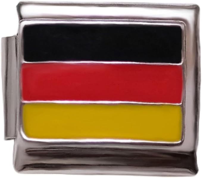 Italian Style Charm Flag Germany for 9 mm Bracelets Stainless Steel 