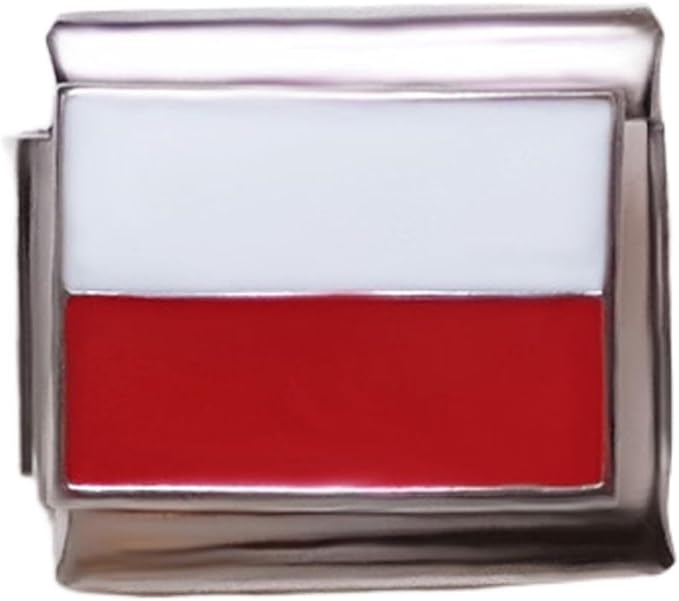Italian Style Charm Flag Poland for 9 mm Bracelets Stainless Steel 