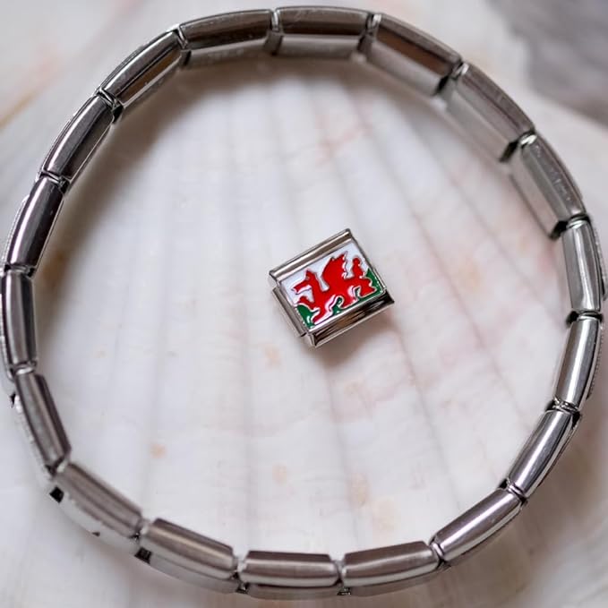 Italian Style Charm Flag Wales for 9 mm Bracelets Stainless Steel 