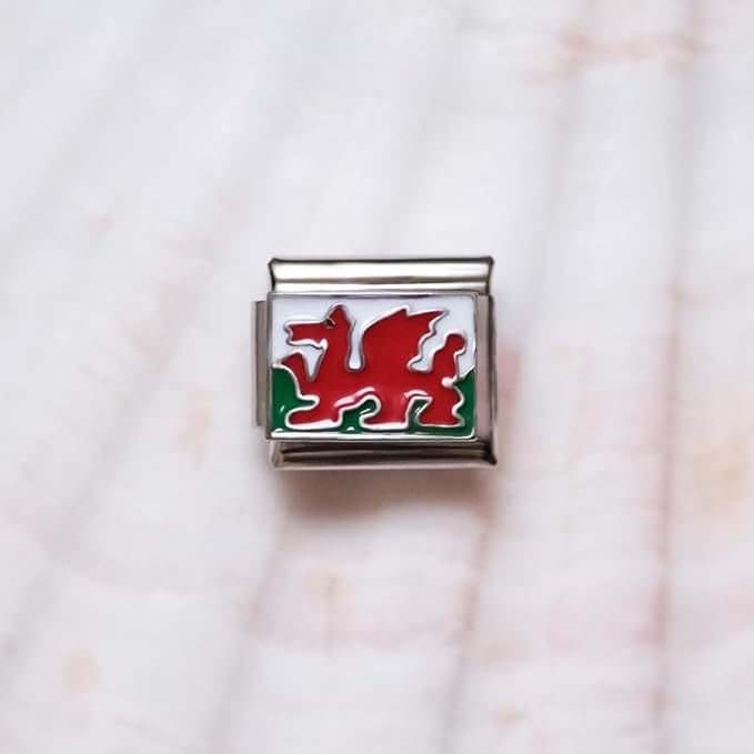 Italian Style Charm Flag Wales for 9 mm Bracelets Stainless Steel 