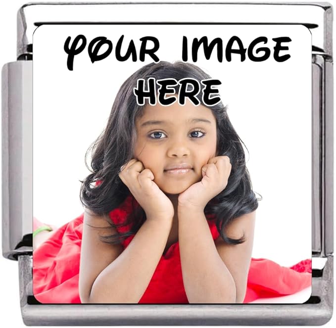 Personalised Family Photo Charm Link fits all classic 9mm Italian style Bracelets 