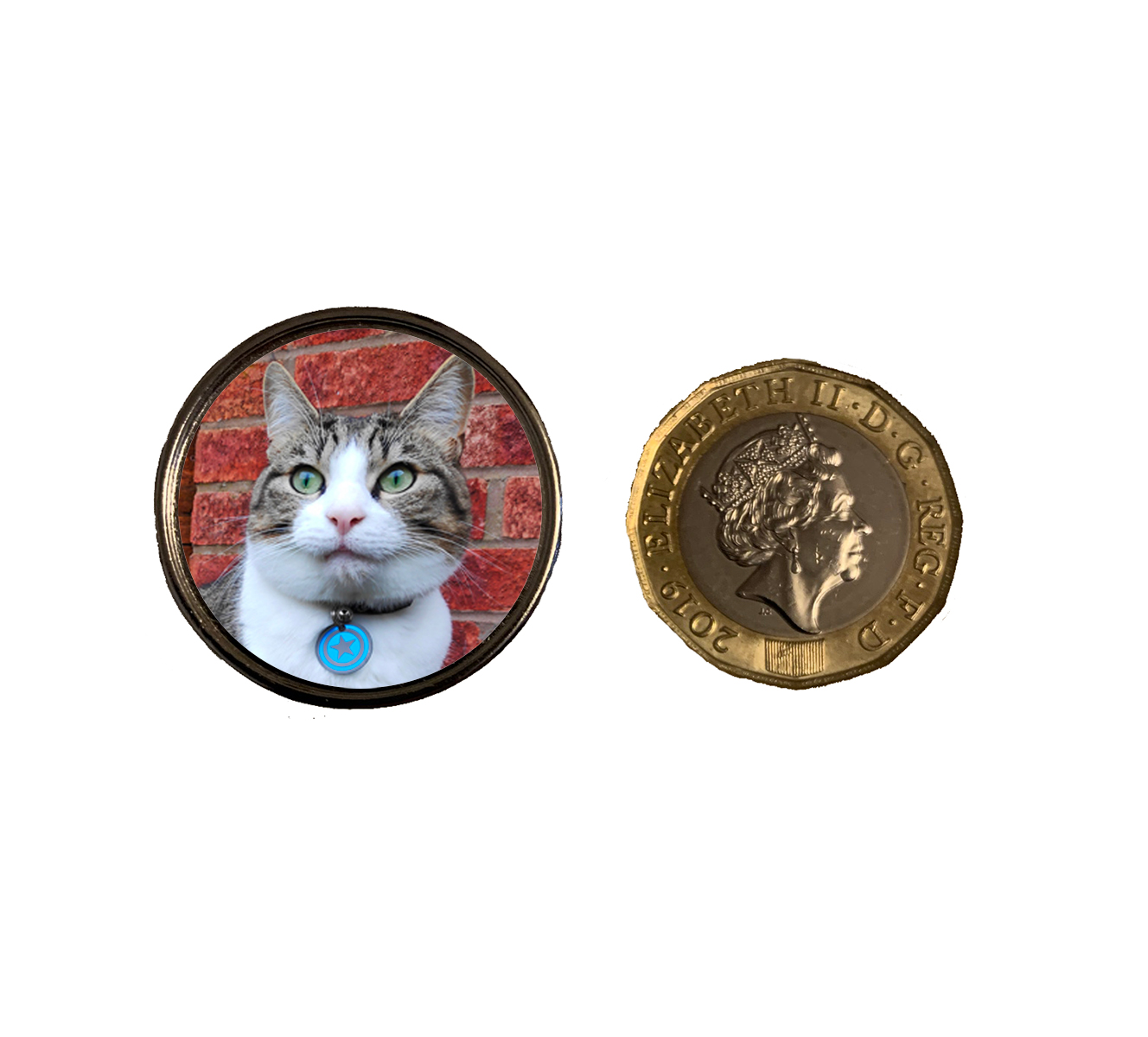 Personalised Badge Round Metal Lapel Pin With Butterfly Clutch Clasp