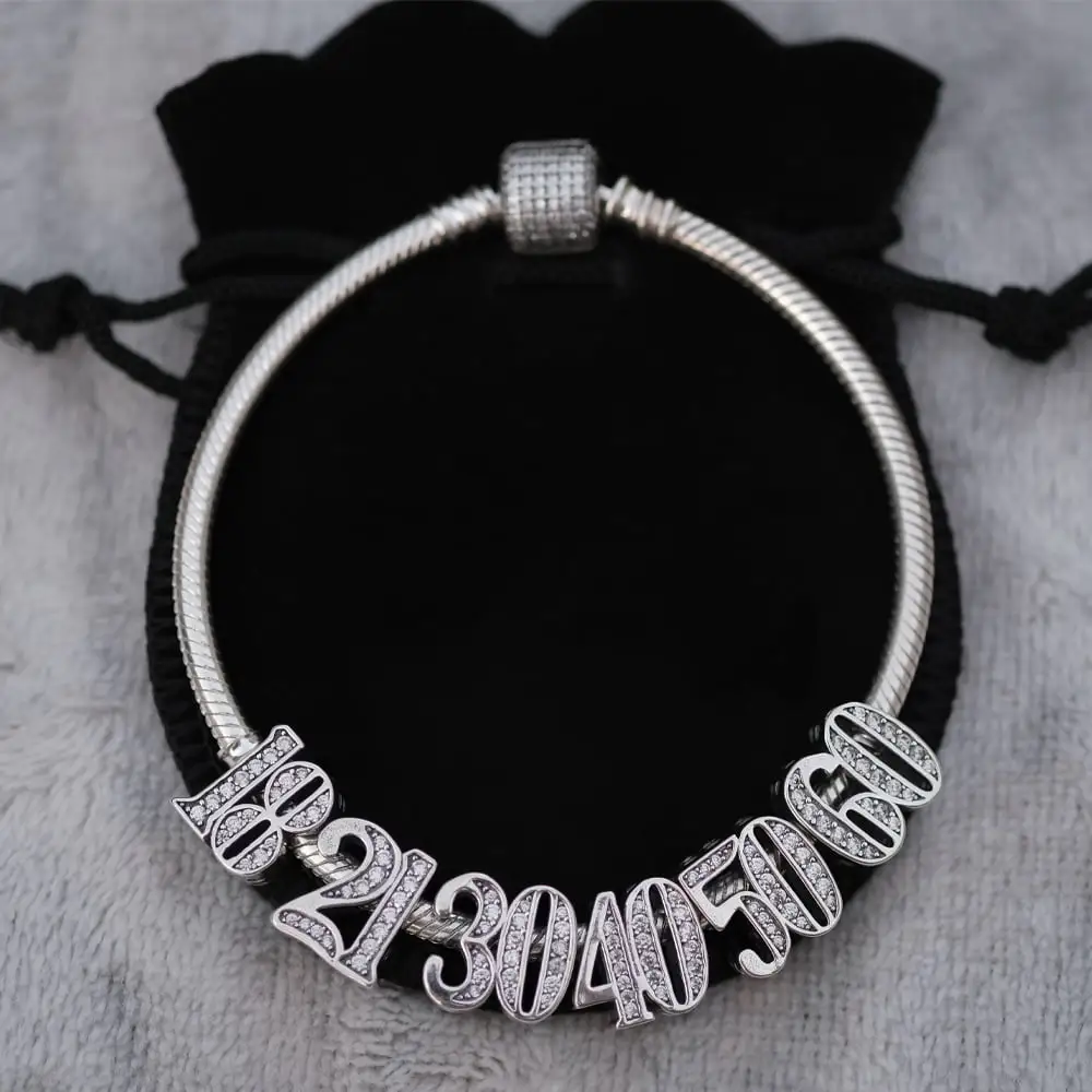 30th Birthday Charm S925 Sterling Silver Charms fits Pandora Bracelets 