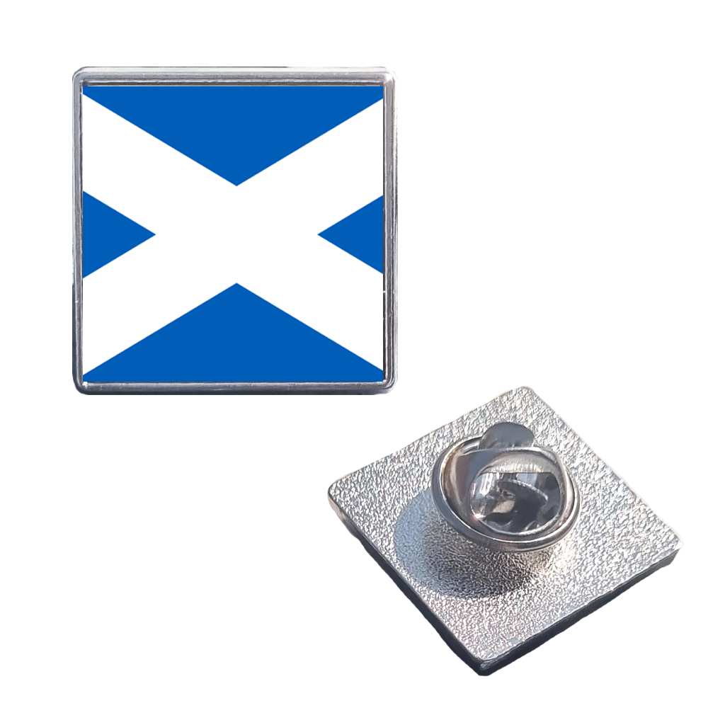 Personalised Badge Square Metal Lapel Pin With Butterfly Clutch Clasp