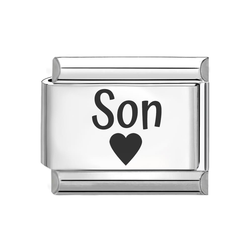 Son Engraved Italian Charm Fits All 9mm Bracelet Links 
