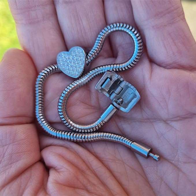 Stainless Steel 316 Snake Chain Metal Basic Charm Bracelet 