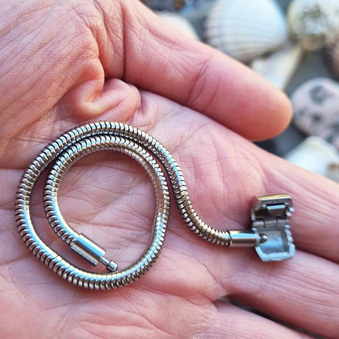 Stainless Steel 316 Snake Chain Metal Basic Charm Bracelet 