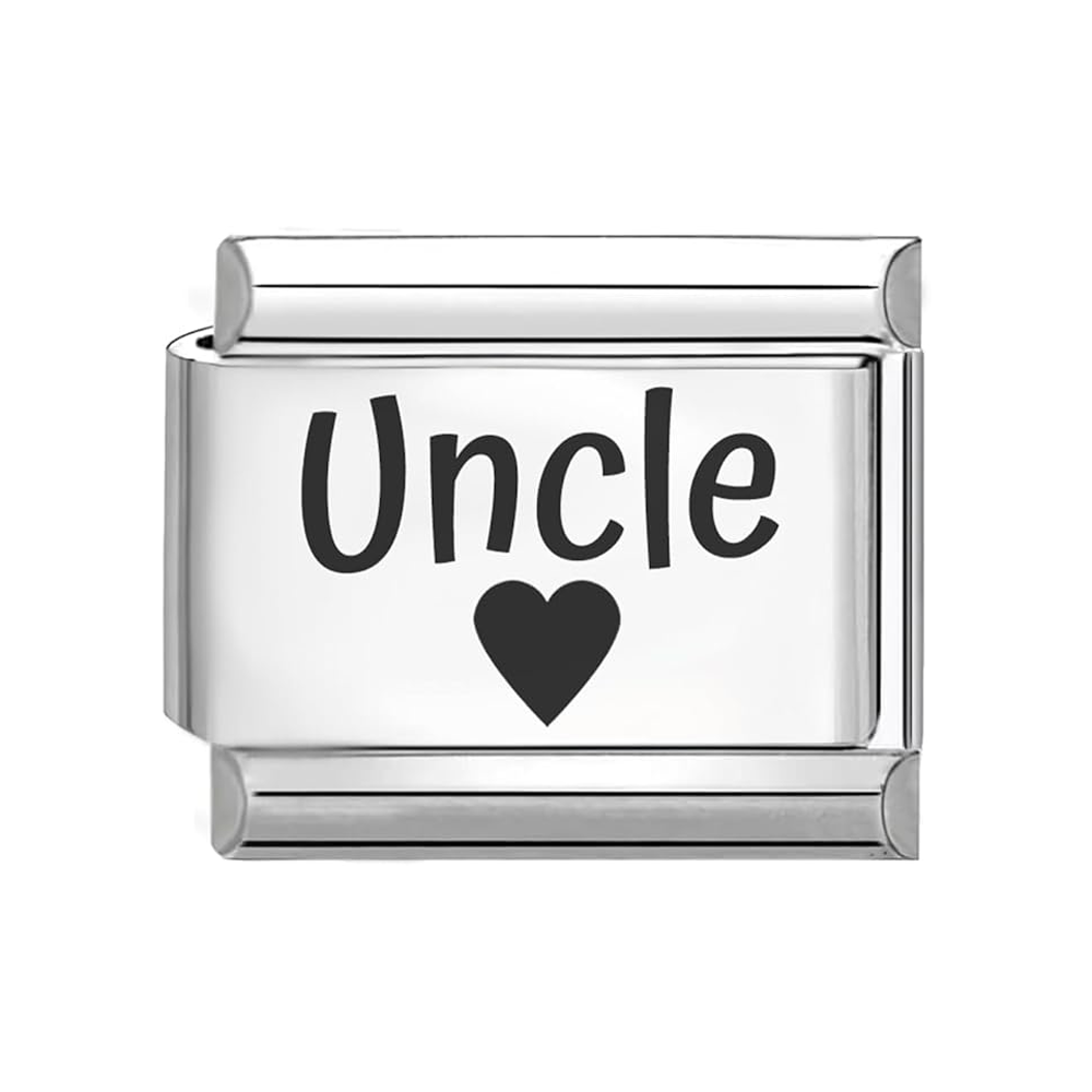 Uncle Engraved Italian Charm Fits All 9mm Bracelet Links 