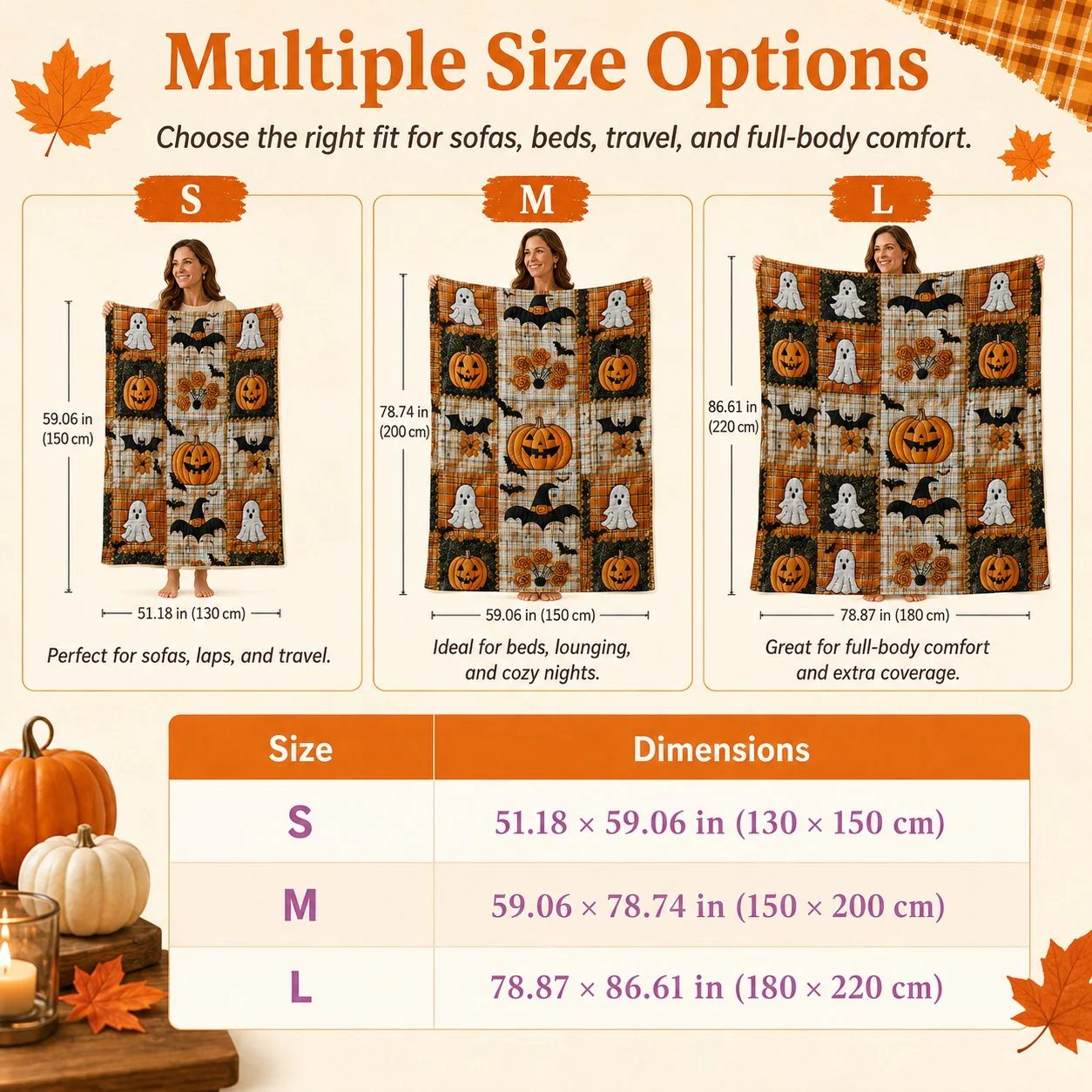 Halloween Patchwork Flannel Blanket