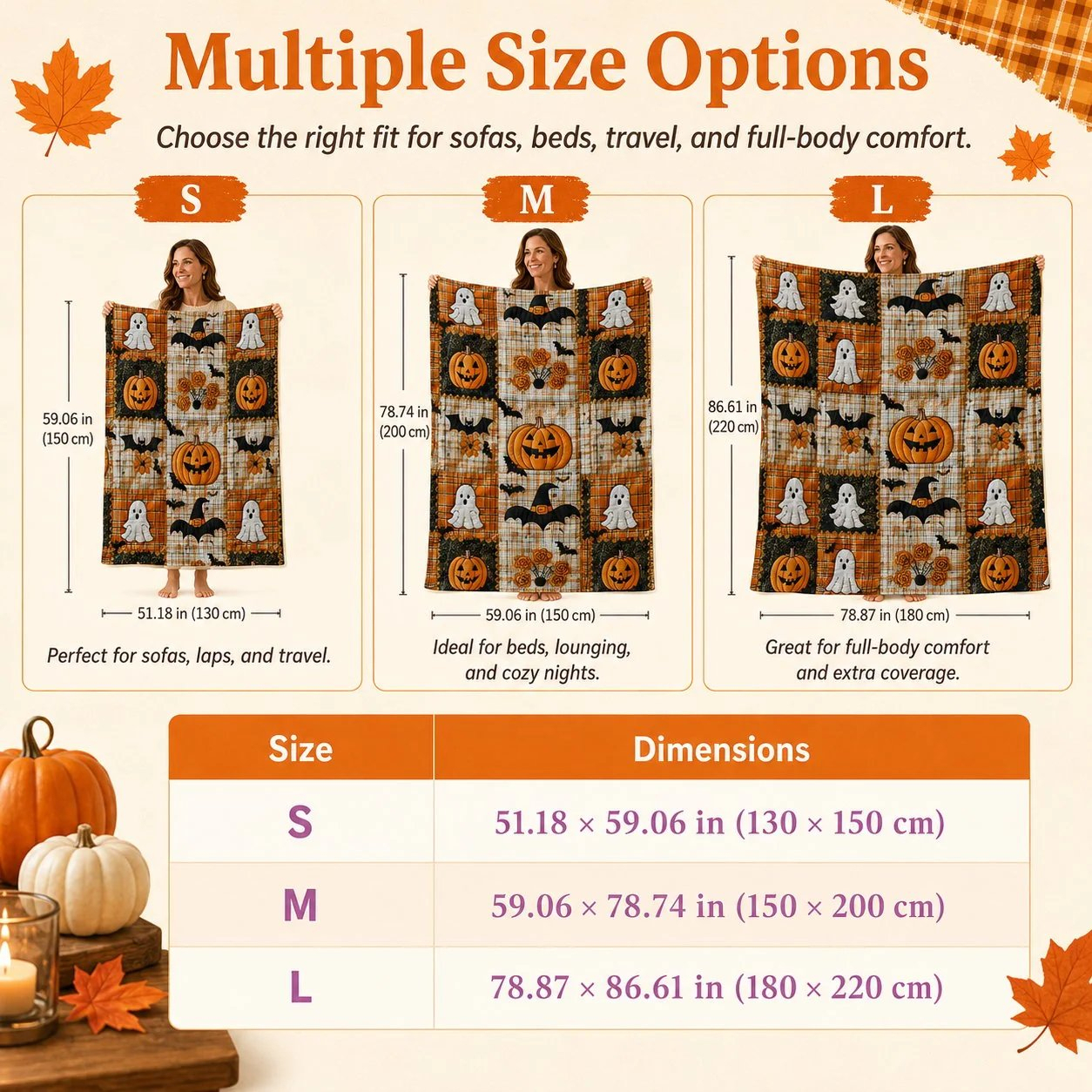 Halloween Patchwork Flannel Blanket