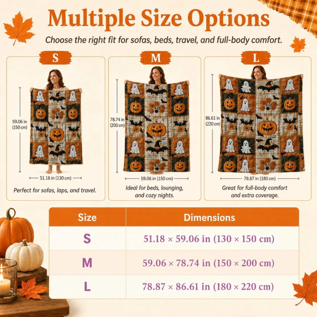 Halloween Patchwork Flannel Blanket