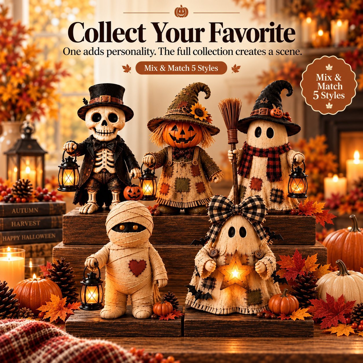 🔥🎃Vintage Halloween Lighted Figurine Collection