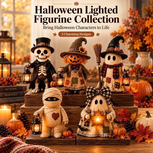 🔥🎃Vintage Halloween Lighted Figurine Collection