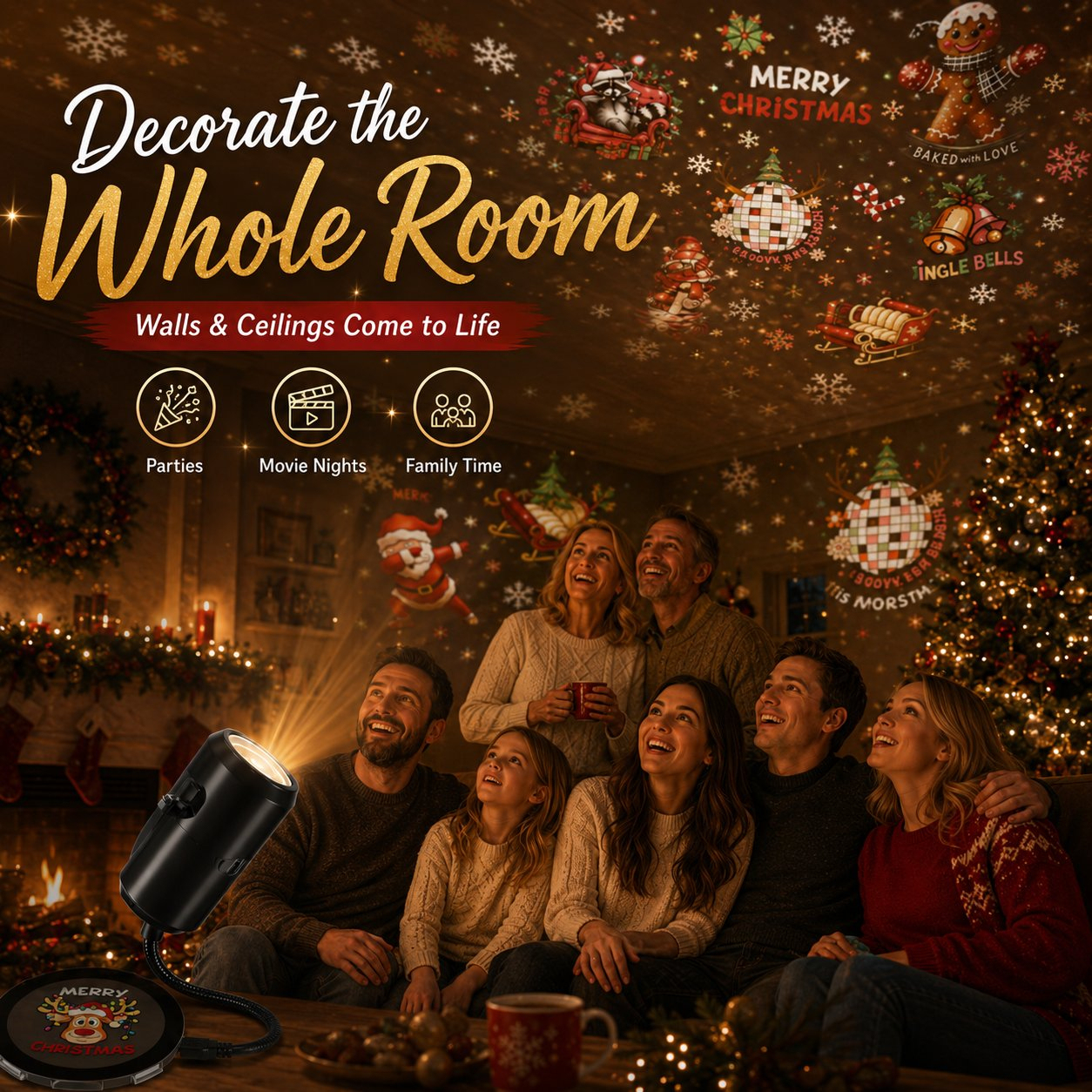 Christmas Projection Night Light-Plug