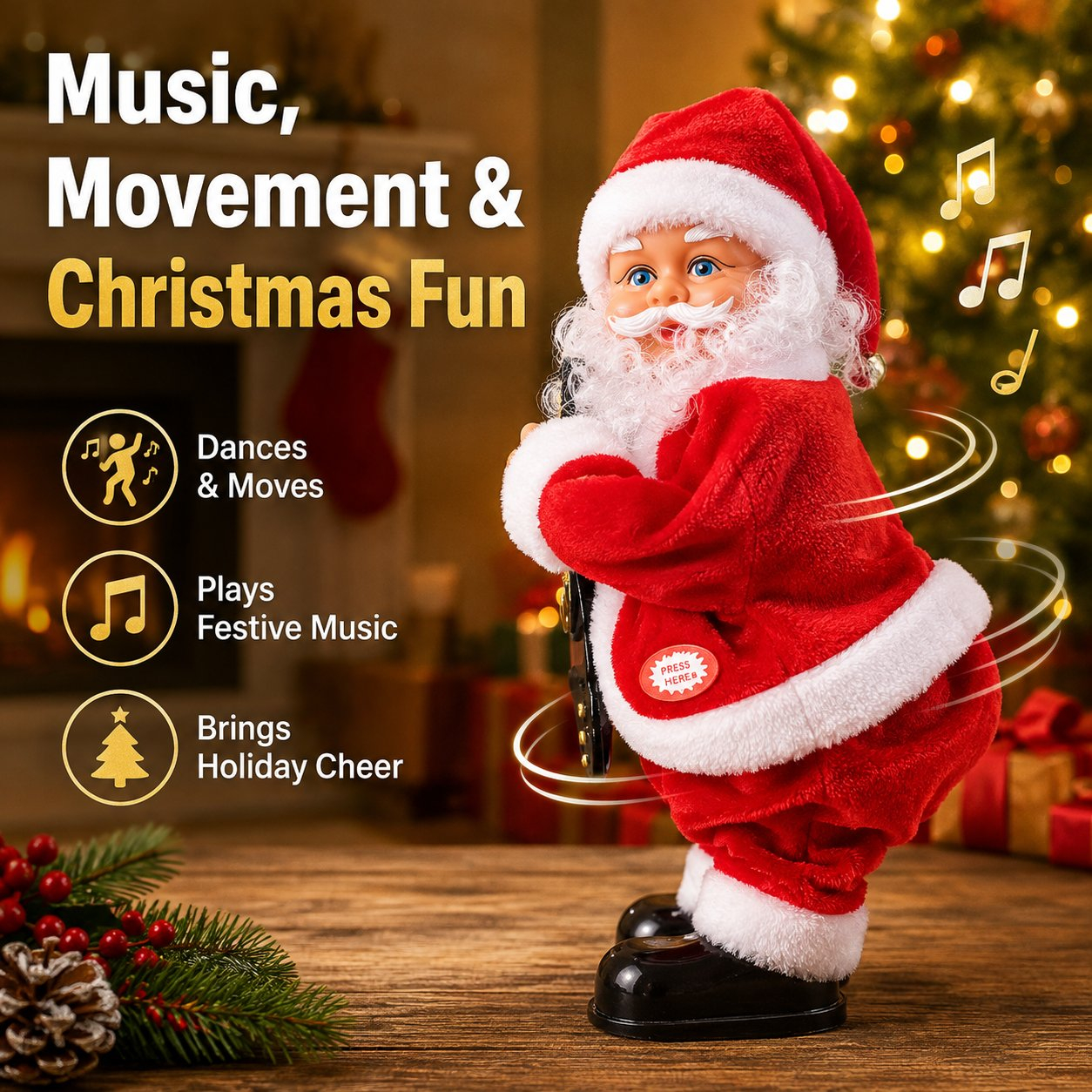Dancing Santa Claus Toy with Music