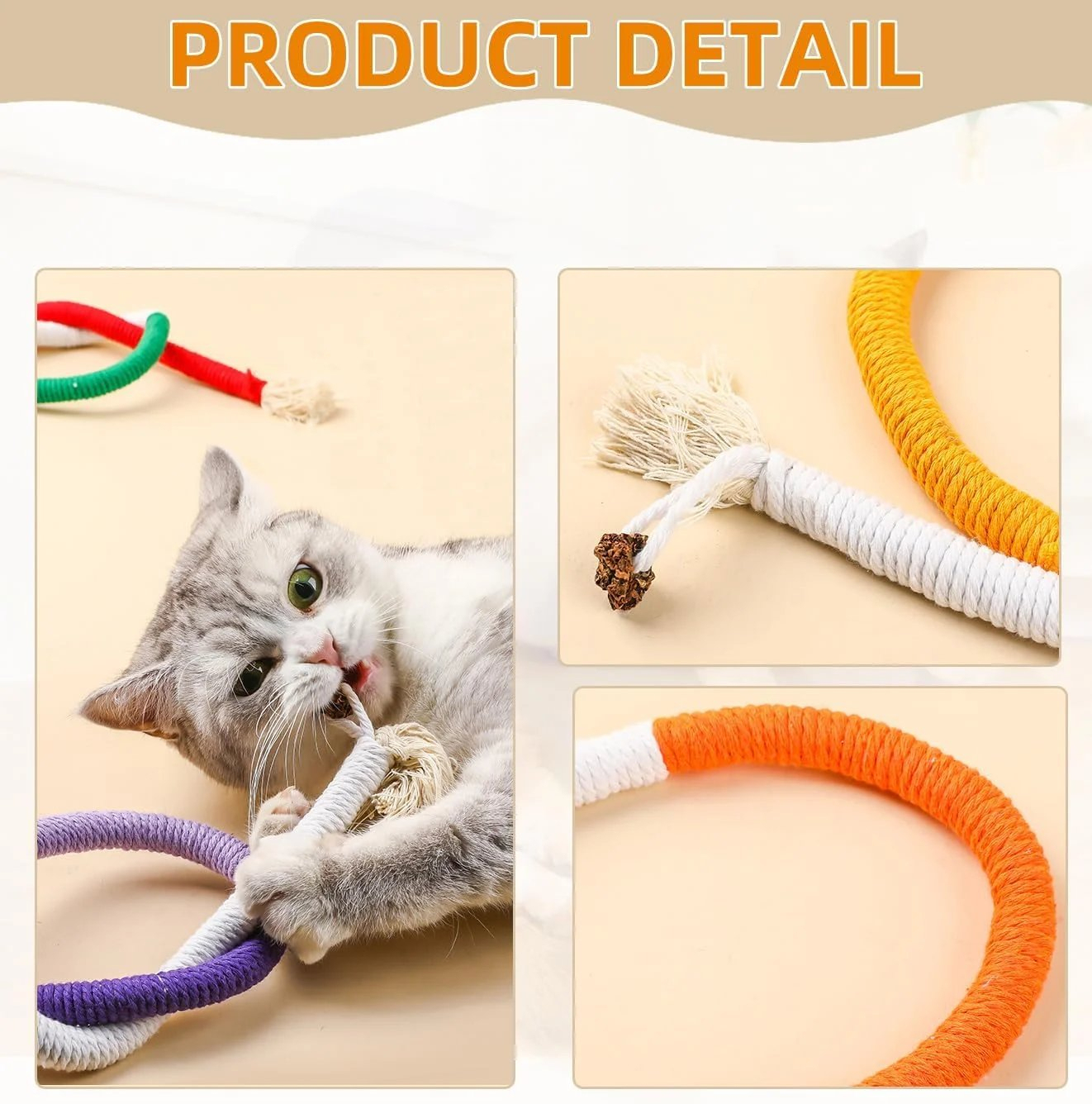 🔥🐱3 PCS Cat Toys Chew Ropes