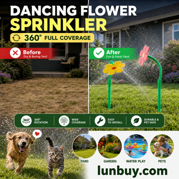 ✨️Boost your courtyard happiness! 360° Rotating Dancing Flower Sprinkler-Funny Dancing Flower Yard Lawn Sprinkler